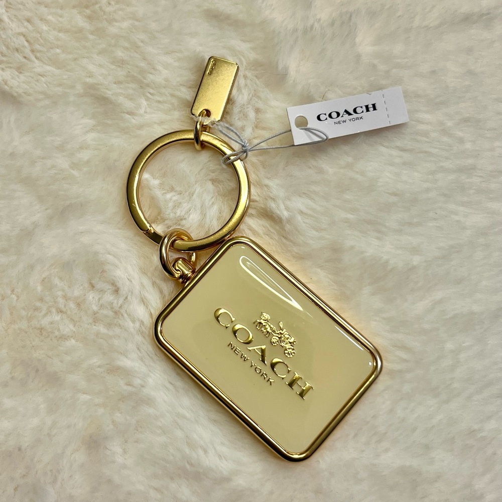 Coach Gold and Cream Keychain